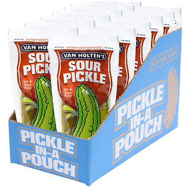 Van Holtens Jumbo Sour Pickle Pouches 12ct